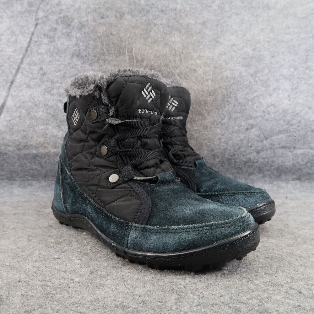 Columbia Shoes Womens 7 Boots Lace Up Winter Waterproof Quilted Powder Shorty